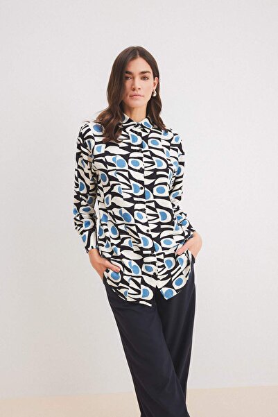 DeFacto Relax Fit Desenli Uzun Kollu Gömlektunik E2834ax25sp