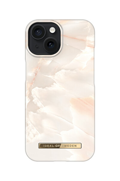 Ideal Of Sweden Fashion Case iPhone 15 Rose Pearl Marble