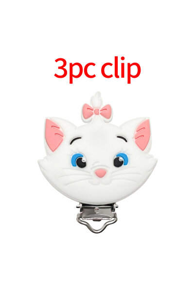 Miniso 3pcs clip 1/3/10pcs Disney Silicone Marie Cat Silicone Pacifier clip M...
