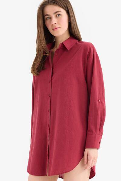 DeFacto Regular Fit Pamuklu Plaj Gömleği-Fall in Love W8241AZ25SM