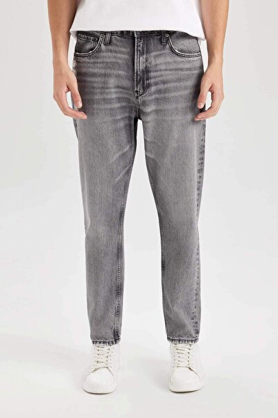 DeFacto %100 Pamuk 90s Slim Fit Dar Kalıp Yüksek Bel Dar Paça Jean Pantolon C6907AX24AU