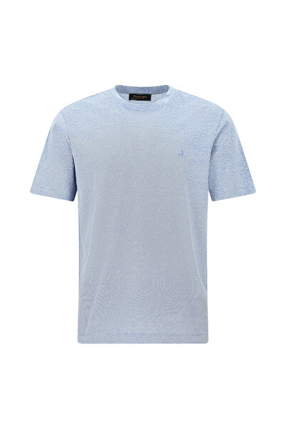 Abdullah Kiğılı Tricou cu dungi din bumbac și in brodat cu decolteu rotund