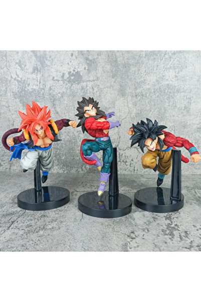 BANDAI 3pcs New Dragon Ball GT Anime Figure SUPER SAIYAN 4 Gogeta Action Figure Toys for Boys Girls Kids Gi