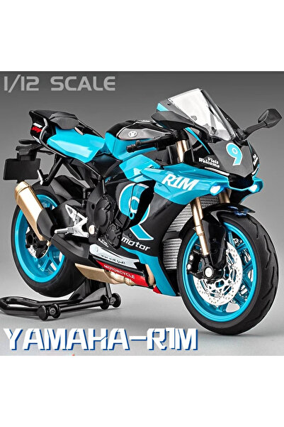 Choice1 دراجة نارية ياماها R1M بمقياس 1/12 سماوي، مصنوعة من سبيكة معدنية مصبو...