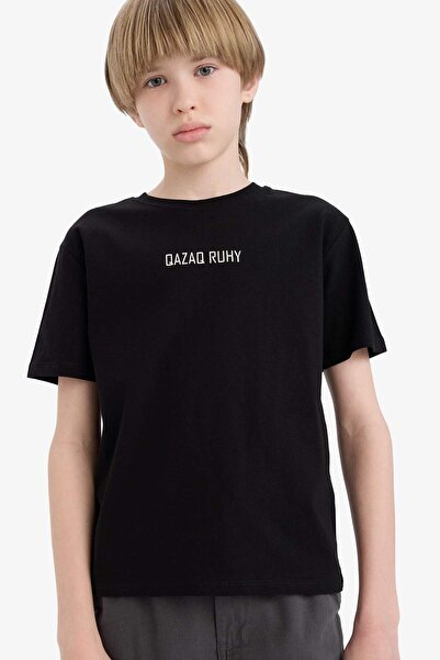 DeFacto Μπλουζάκι με κοντό μανίκι για αγόρια με λαιμόκοψη E1237A825SM