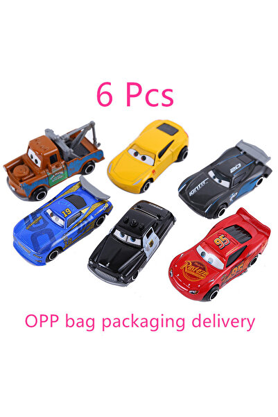 Choice1 6 قطع بدون صندوق، مجموعة من 7 إلى 6 قطع من سيارات ديزني بيكسار 3 2 1 لايتنينج ماكوين جاكسون ستورم ماك تروك 1:55 دييكاس