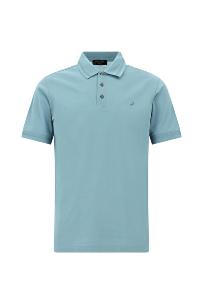 Abdullah Kiğılı Tricou cu guler polo din bumbac mercerizat brodat slim fit
