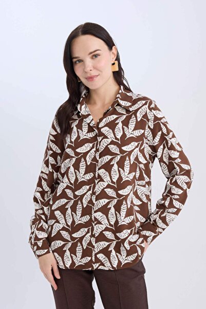 DeFacto Regular Fit Desenli Uzun Kollu Gömlek D7229AX25SP