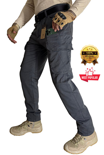 Polviton Сірий 21 Чоловічий карго штани Тканина