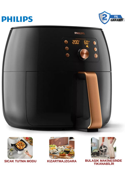 Philips Xxl 7,3 Litre Ultra Premium Airfryer Siyah Bakır - Yeni Seri - Aile B...