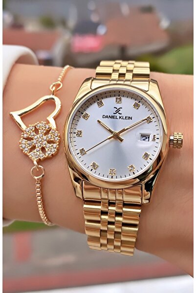 Daniel Klein Altın Renk Çelik KÜÇÜK Kasa 2 Yıl Garantili Kadın Kol Saati Bileklik Hediyeli