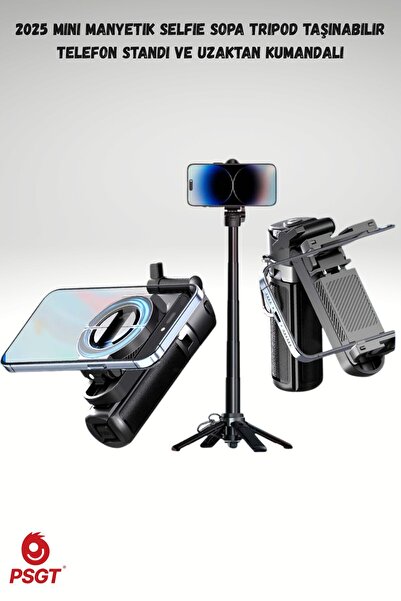 PSGT 2025 Mini manyetik Selfie sopa Tripod taşınabilir telefon standı ve uzak...