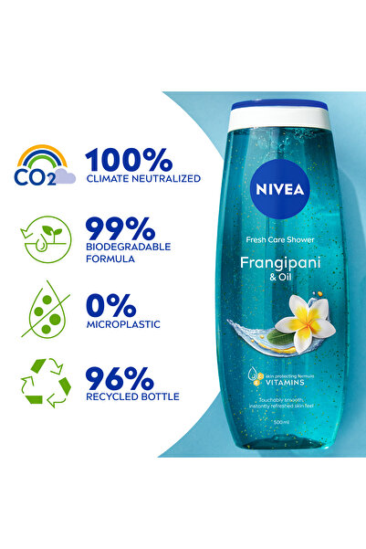NIVEA Frangipani & Oil Shower Gel, Refreshing Body Wash Floral Scent, 500ml