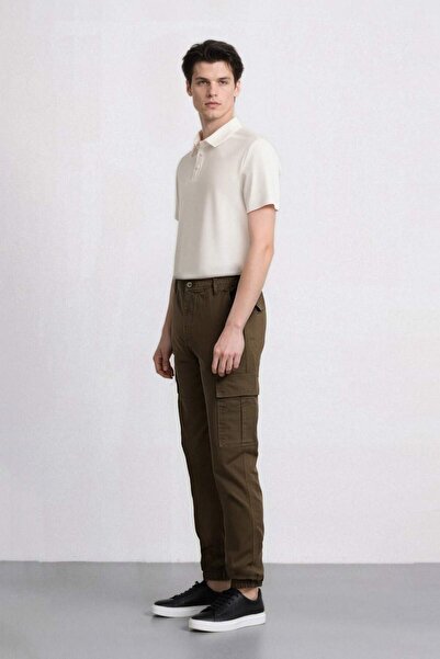 DeFacto Regular Gabardin Jogger Pantolon Kargo Cepli Beli Paçası Lastikli C9163AX25SP