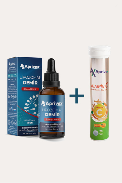 Aprivex Lipozomal Demir + Vitamin C 500 Efervesan Tablet