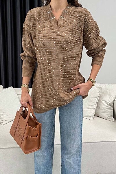 Melike Tatar Πλεκτό πουλόβερ με πέτρες 32-7002-1