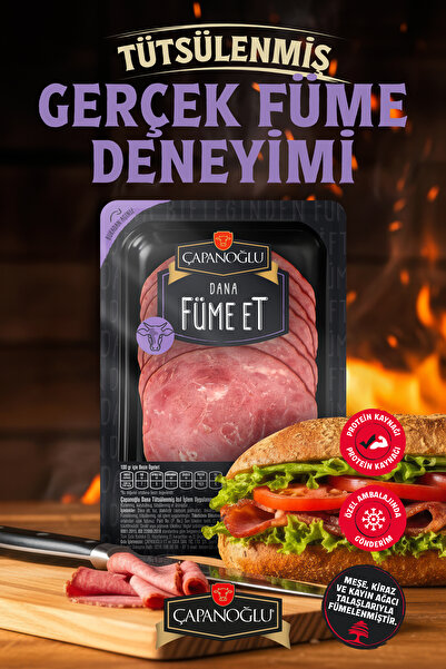 Çapanoğlu Dilimlenmiş Dana Füme Et 60 Gr Yüksek Proteinli Glutensiz Sağlıklı Atıştırmalık