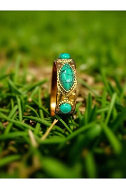 Fundéa Jewelry Firuze Taşlı Ayarlanabilir Çelik Yüzük – Unisex, Trend, Şık, P...