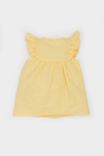 DeFacto Kız Bebek Bisiklet Yaka Gofre Dokulu Kısa Kollu Gömlek C5972A525SM