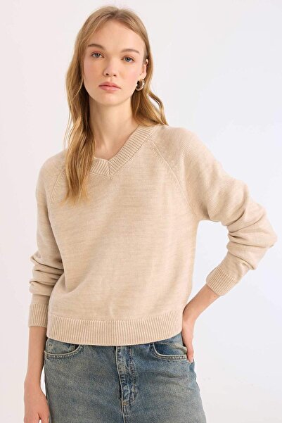 DeFacto Regular Fit Велосипедний комір Basic Прямий трикотажний светр E4617AX25SP