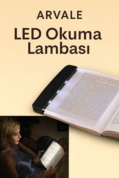 ARVALE Kitap Ayraçlı Okuma Lambası Led Işıklı Gece Kitap Okuma Lambası Ayraç