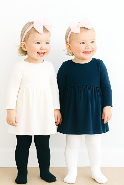 Eray Kids Girl's Plain Pantyhose Set of 2 (1-3 Years)