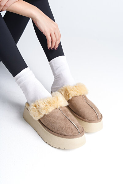 Capone Outfitters Космати дамски чехли със затворени пръсти