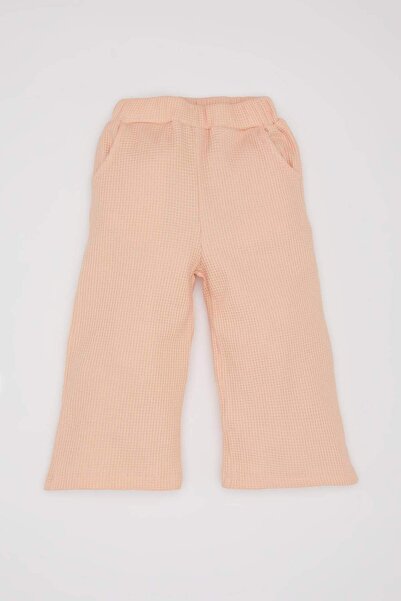 DeFacto Kız Bebek 2'li Takım Waffle Baskılı Sweatshirt Beli Lastikli Eşofman Altı E0202A525SP