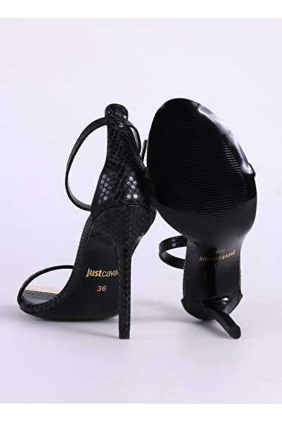 Just Cavalli Siyah Kadın Topuklu Sandalet FONDO TAHLIA DIS. W9FFD SHOES