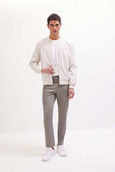 DeFacto Su Geçirmez Slim Fit Dar Kesim Bomber Kolej Yaka Fermuarlı Çift Cepli Mevsimlik Hafif Mont D7319AX25