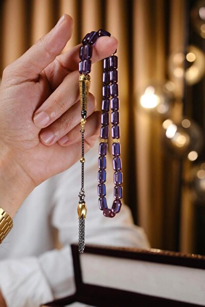 dergah tesbih Diamond Gümüş Serisi Ateşi Sıkma Kehribar Tesbih