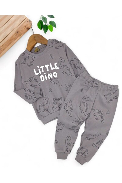 voyyo kids baby Baby Boy Little Dino Printed 6-9-12-18-24 Months Seasonal, Long Sleeve 2 Thread Baby Set