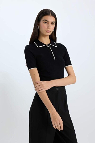 DeFacto Pletené tričko Polo s krátkým rukávem C1498AX25SP