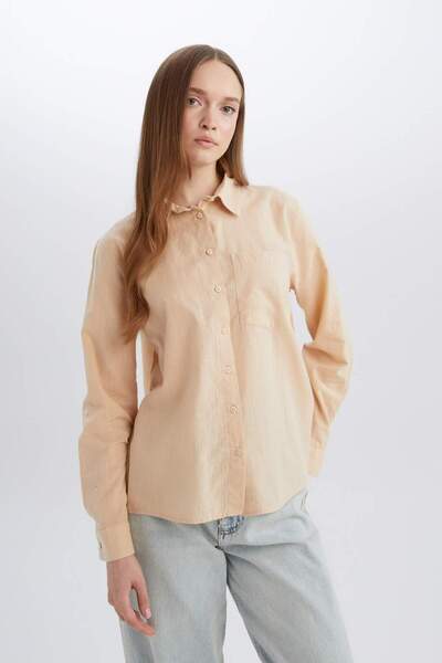 DeFacto Regular Fit Basic Düz Cepli Uzun Kollu Gömlek W7734AZ25SP