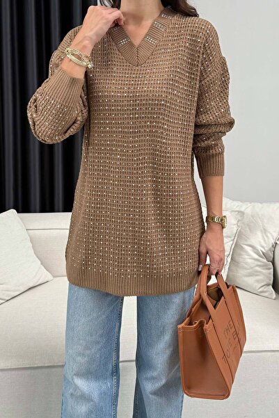 Melike Tatar Πλεκτό πουλόβερ με πέτρες 32-7002-1