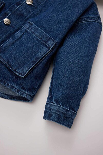 DeFacto Baby Boy Hooded Buttoned Denim Jacket with Pockets E0285A525Sp