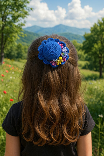 Mavi Toka,  Örgü Mavi Toka, Amigurumi Şapka Toka