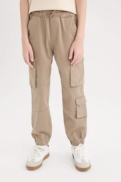 DeFacto Erkek Çocuk Kargo Cepli Standart Paça Gabardin Jogger Pantolon D6314A825SP