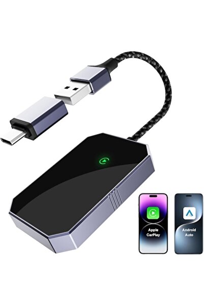 Vala Tech Adaptor wireless CarPlay și Android Auto Vala Tech®️, 5.8 GHz, Bluetooth 5.3