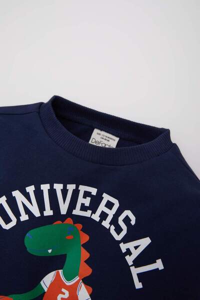 DeFacto Erkek Bebek Bisiklet Yaka Dinozor Baskılı Sweatshirt E3675A525SP