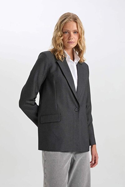 DeFacto Oversize Wide Fit Double Breasted Lapel Blazer Jacket A4173Ax24Au