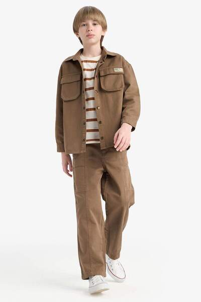 DeFacto Erkek Çocuk Loose Fit Beli Lastikli Twill Pantolon D9850A825SP