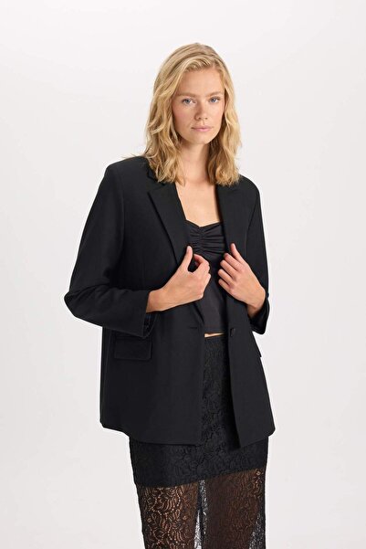 DeFacto Oversize Wide Fit Double Breasted Lapel Blazer Jacket A4173Ax24Au