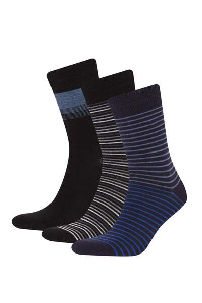 DeFacto Men's 3-Pack Cotton Long Socks D9646Axns
