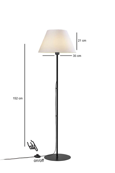 HOMİNG Homing Mono Metal Lambader Ekru Krem Başlık 152 cm 241801