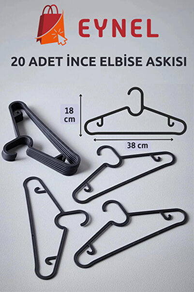 Eynel 20 komada crne tanke dizajnerske odeće - nelomljive plastične vešalice,...
