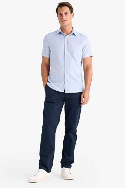 DeFacto Modern Fit Polo Neck Basic Solid Short Sleeve Shirt E5077Ax25Sm