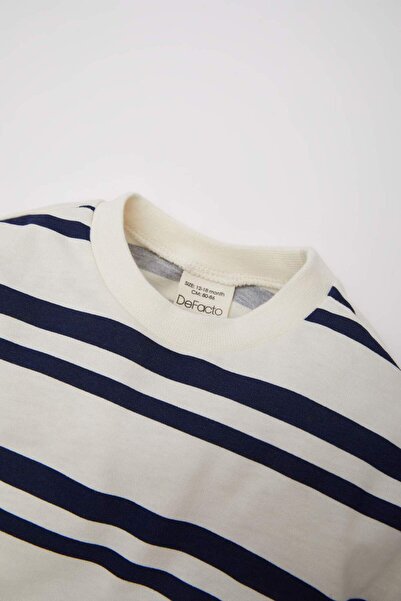 DeFacto Chlapecké tričko s dlouhým rukávem s pruhovaným výstřihem D7738a525sp