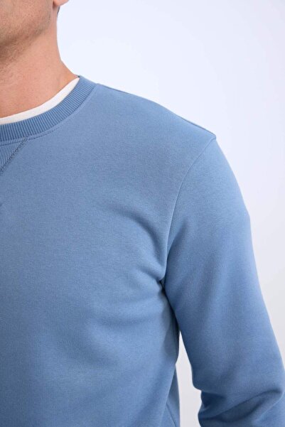 DeFacto Regular Fit Bisiklet Yaka Kalın Basic Düz Sweatshirt T3777AZ25SP