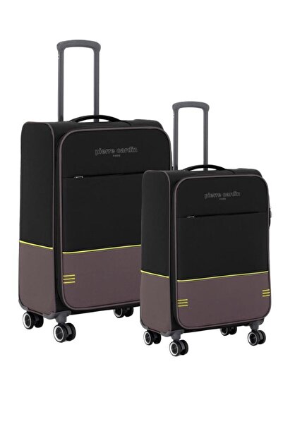 Pierre Cardin Ultra Light Hafif Lüx Kumaş 2'li Valiz Seti Orta Boy - Kabin Boy PC8200